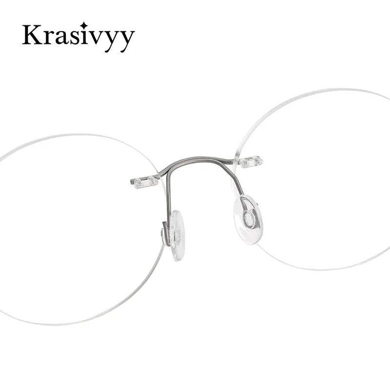 Krasivyy Unisex Rimless Round Titanium Eyeglasses Kr16012