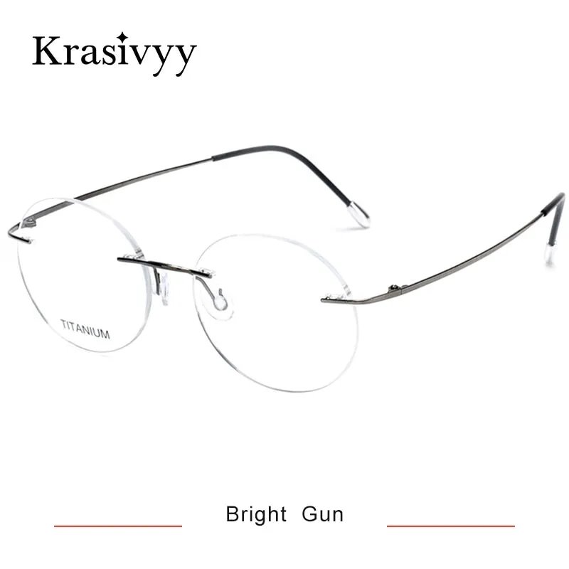 Krasivyy Unisex Rimless Round Titanium Eyeglasses Kr16012