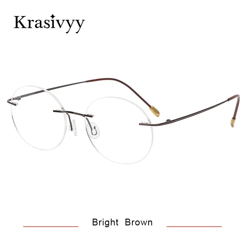 Krasivyy Unisex Rimless Round Titanium Eyeglasses Kr16012