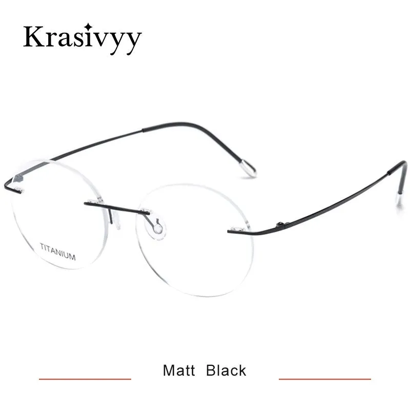 Krasivyy Unisex Rimless Round Titanium Eyeglasses Kr16012