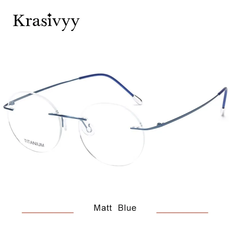 Krasivyy Unisex Rimless Round Titanium Eyeglasses Kr16012