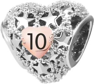 KunBead 12 13 16 18 21 30 40 50 60 70 Birthday Rose Gold Tone Heart Star Love Bead Charms Compatible with Pandora Charm Bracelets Jewelry for Women