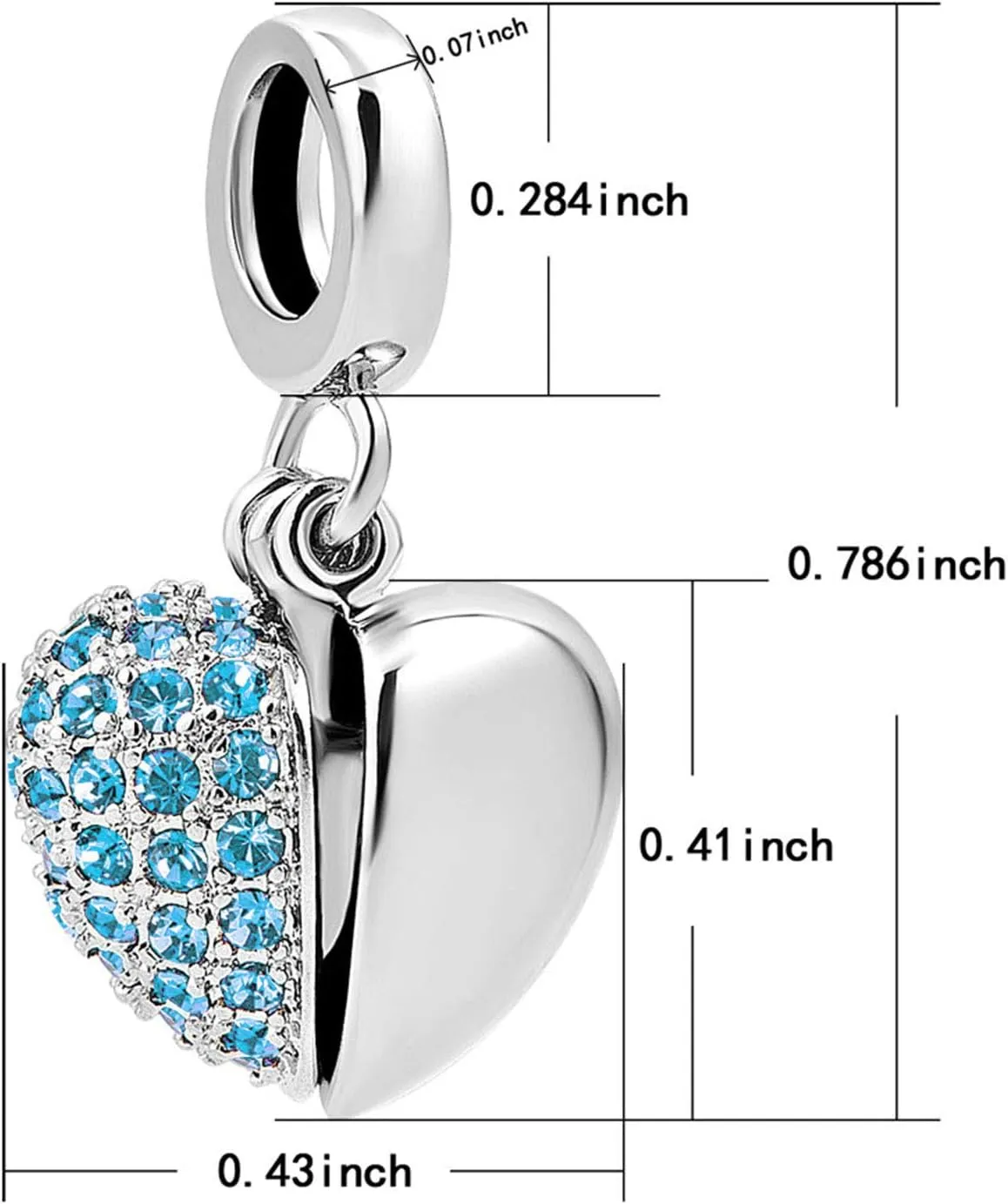 KunBead Auntie Aunt Love Openable Heart Birthstone Dangle Charms Compatible with Pandora Bracelet Necklace Birthday Jewelry Gifts for Women
