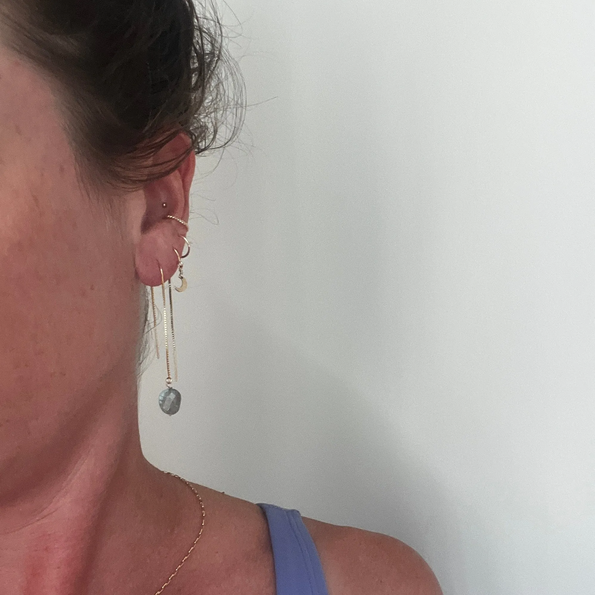Labradorite Threader earrings