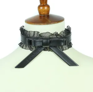 Lace Border Double Bow Choker
