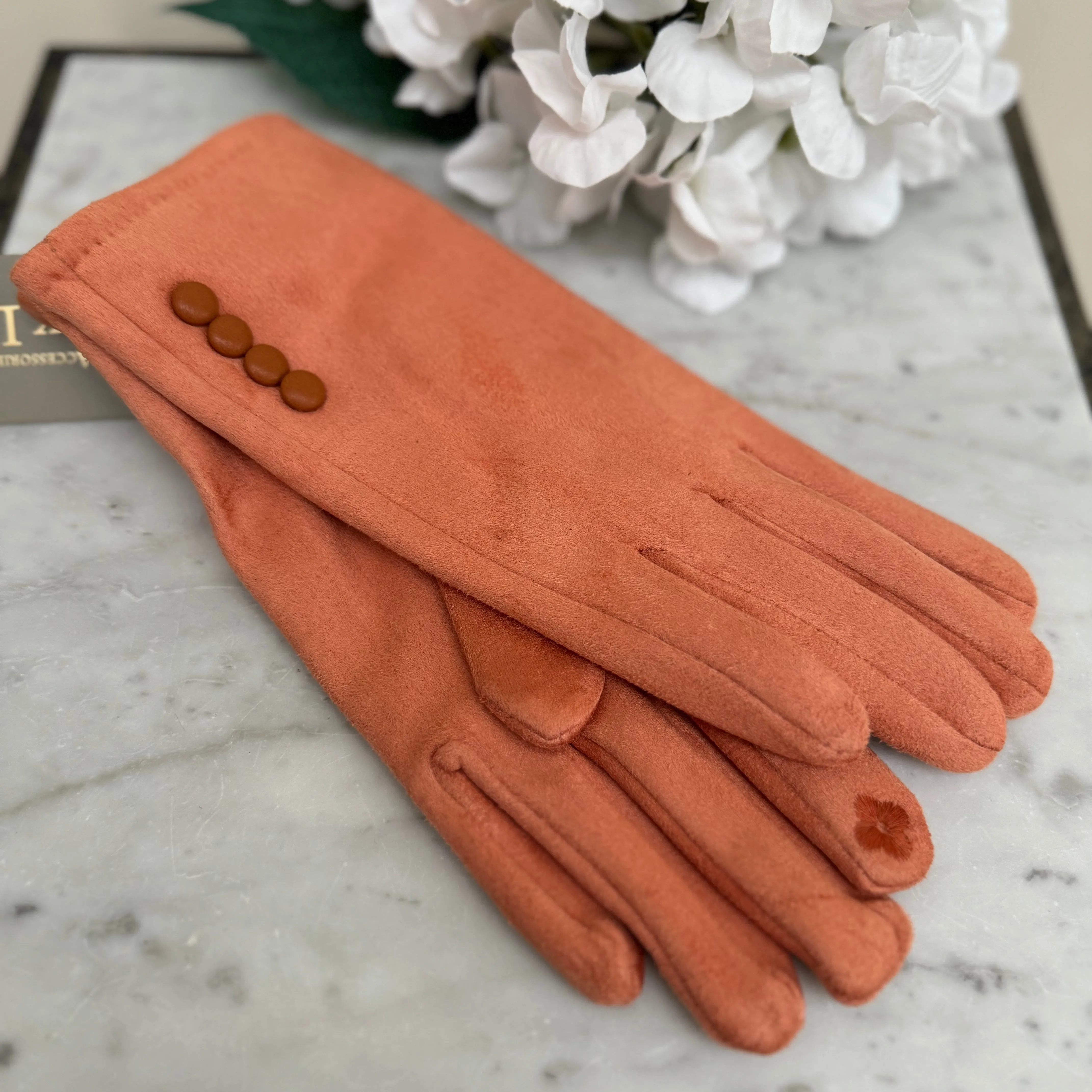 Ladies Button Detail Gloves