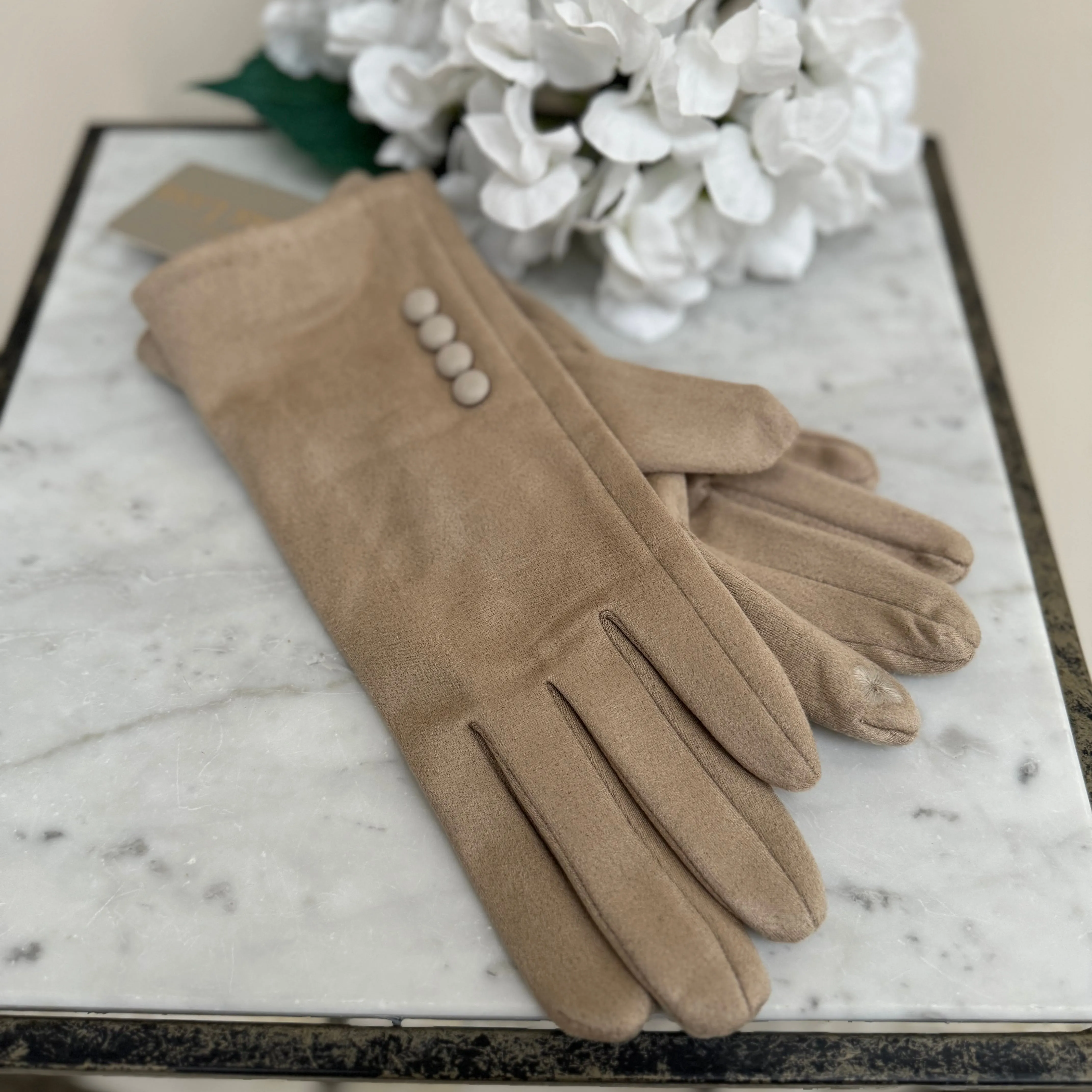 Ladies Button Detail Gloves