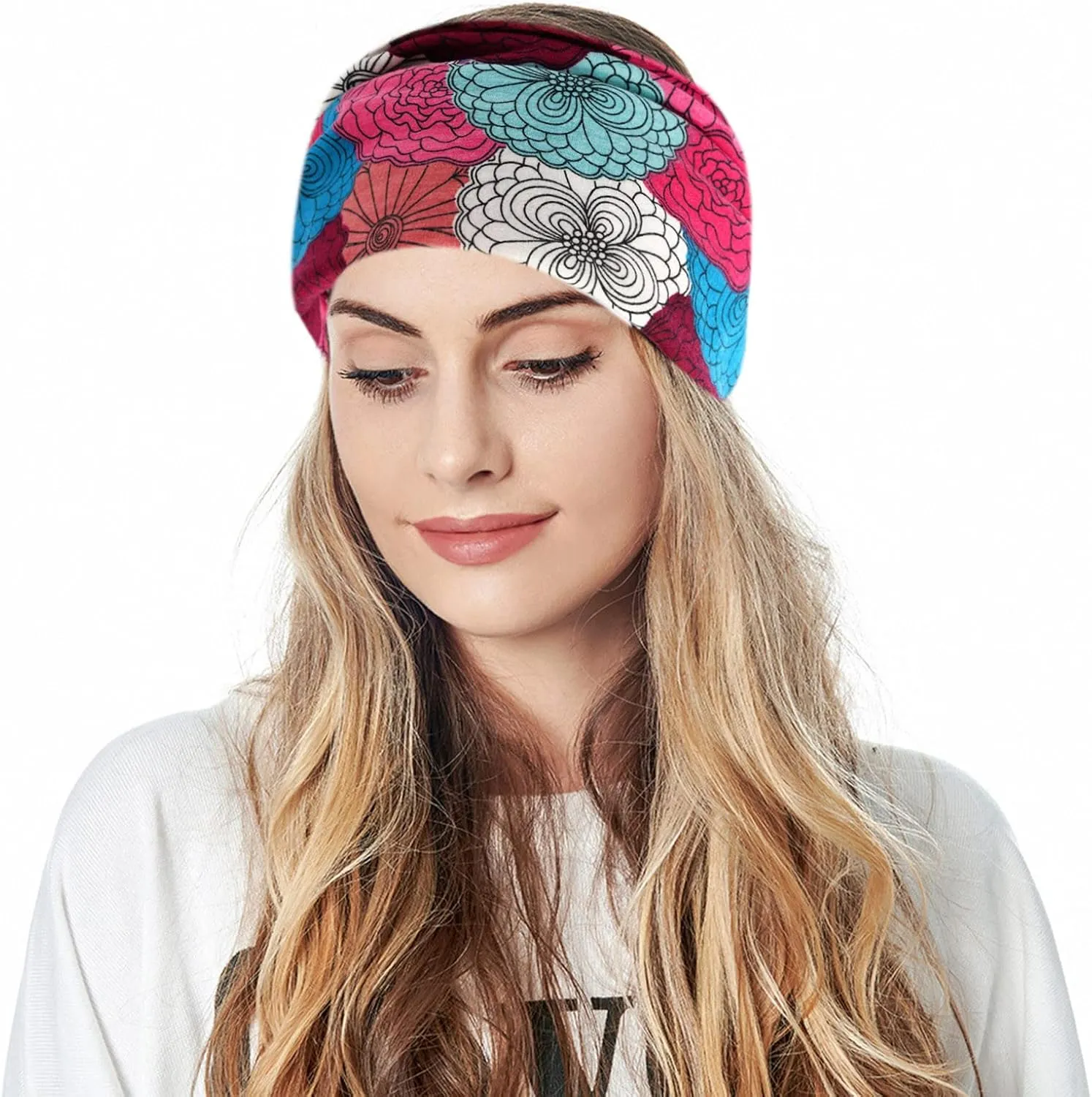 Ladies Running Headband Headband Elastic Non Slip Headbands Wide Exercise Yoga Knotted Non-Slip Cycling Hair Elastic Girl