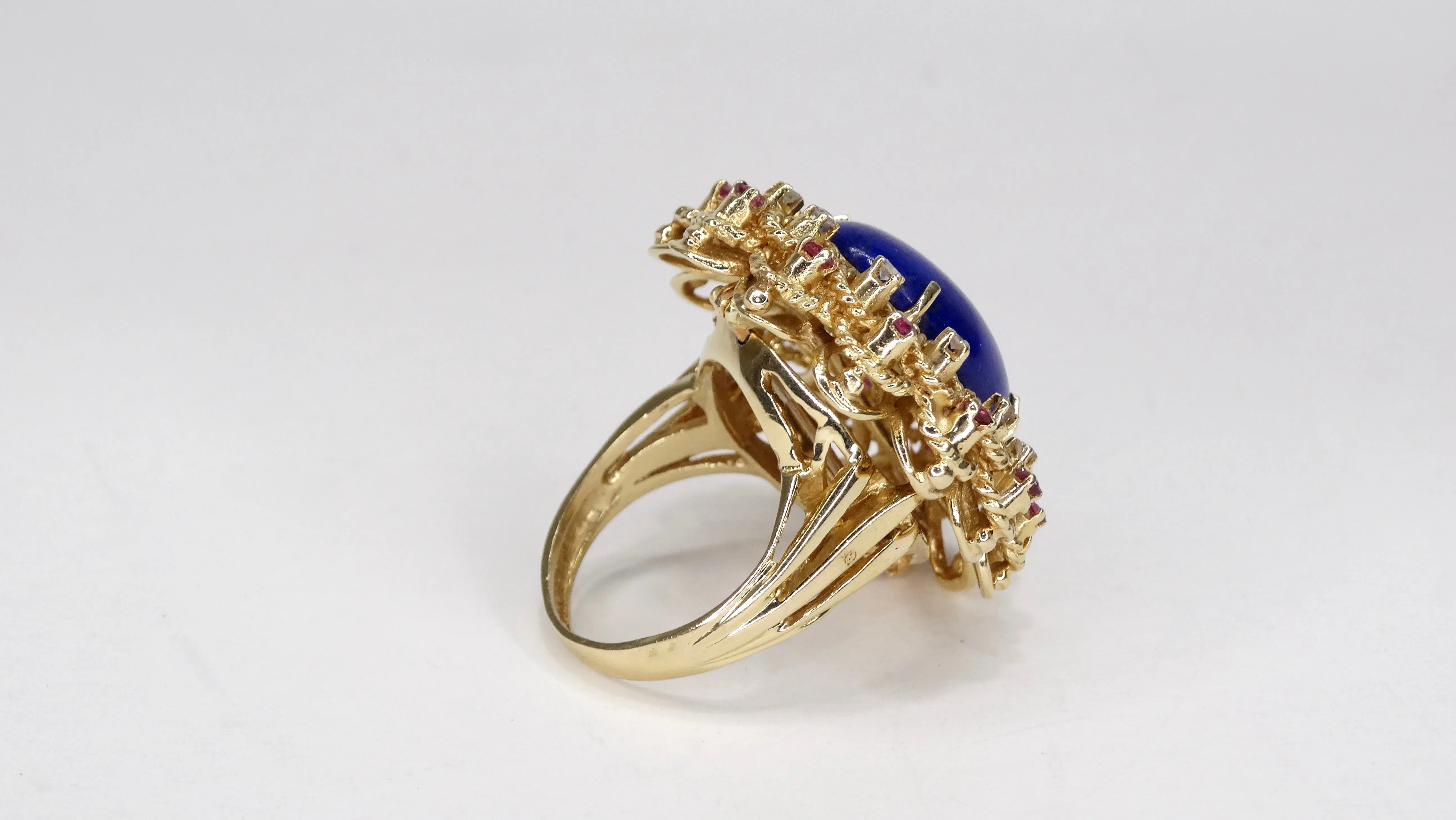 Lapis 14K Gold Diamond Cocktail Ring