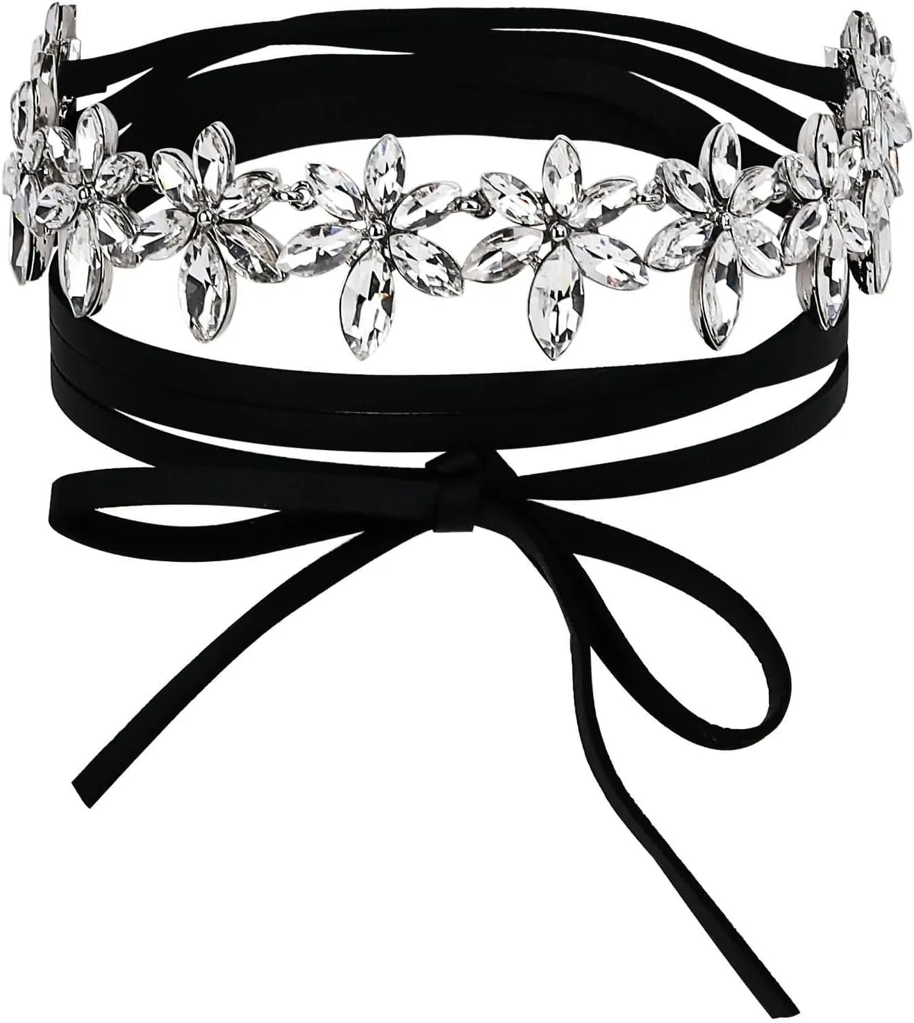 Layered Necklaces for Women Long, Gothic Necklace Choker Fashion Jewelry with Cubic Zirconia, Adjustable Length
