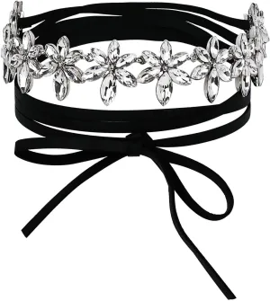 Layered Necklaces for Women Long, Gothic Necklace Choker Fashion Jewelry with Cubic Zirconia, Adjustable Length