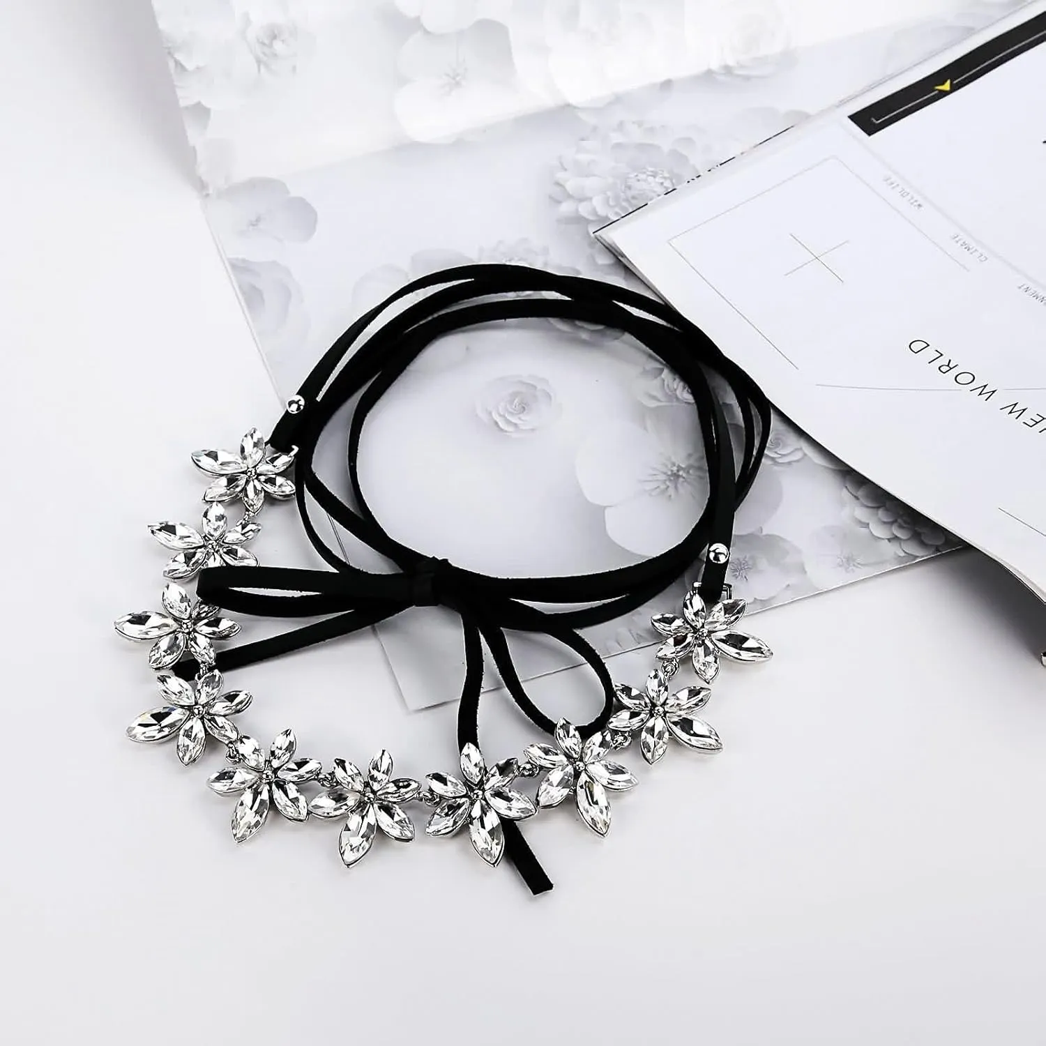 Layered Necklaces for Women Long, Gothic Necklace Choker Fashion Jewelry with Cubic Zirconia, Adjustable Length