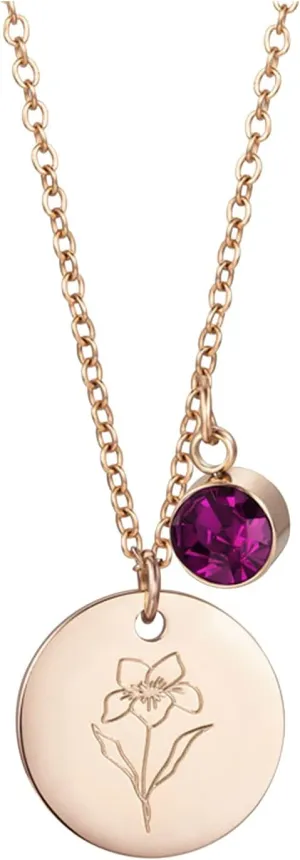 Layered Necklaces For Women Necklaces Month Round Disc Dainty Necklace Gold Birth Flower Necklaces Pendants