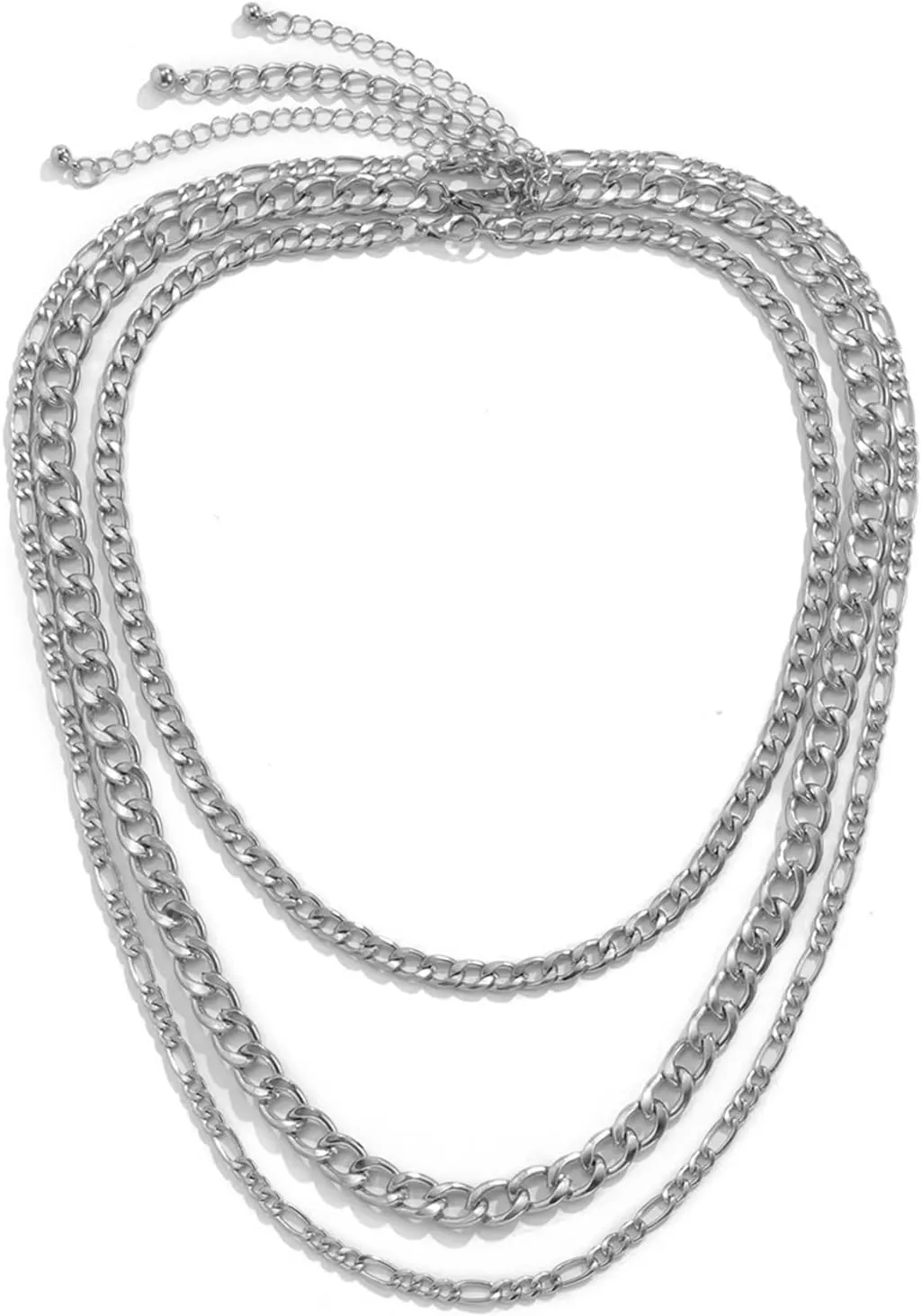 Layering Necklace Dainty, 3 Layered Necklaces for Women Pendant Necklaces Punk Vintage Chain Design Friendship Jewelry for Mom