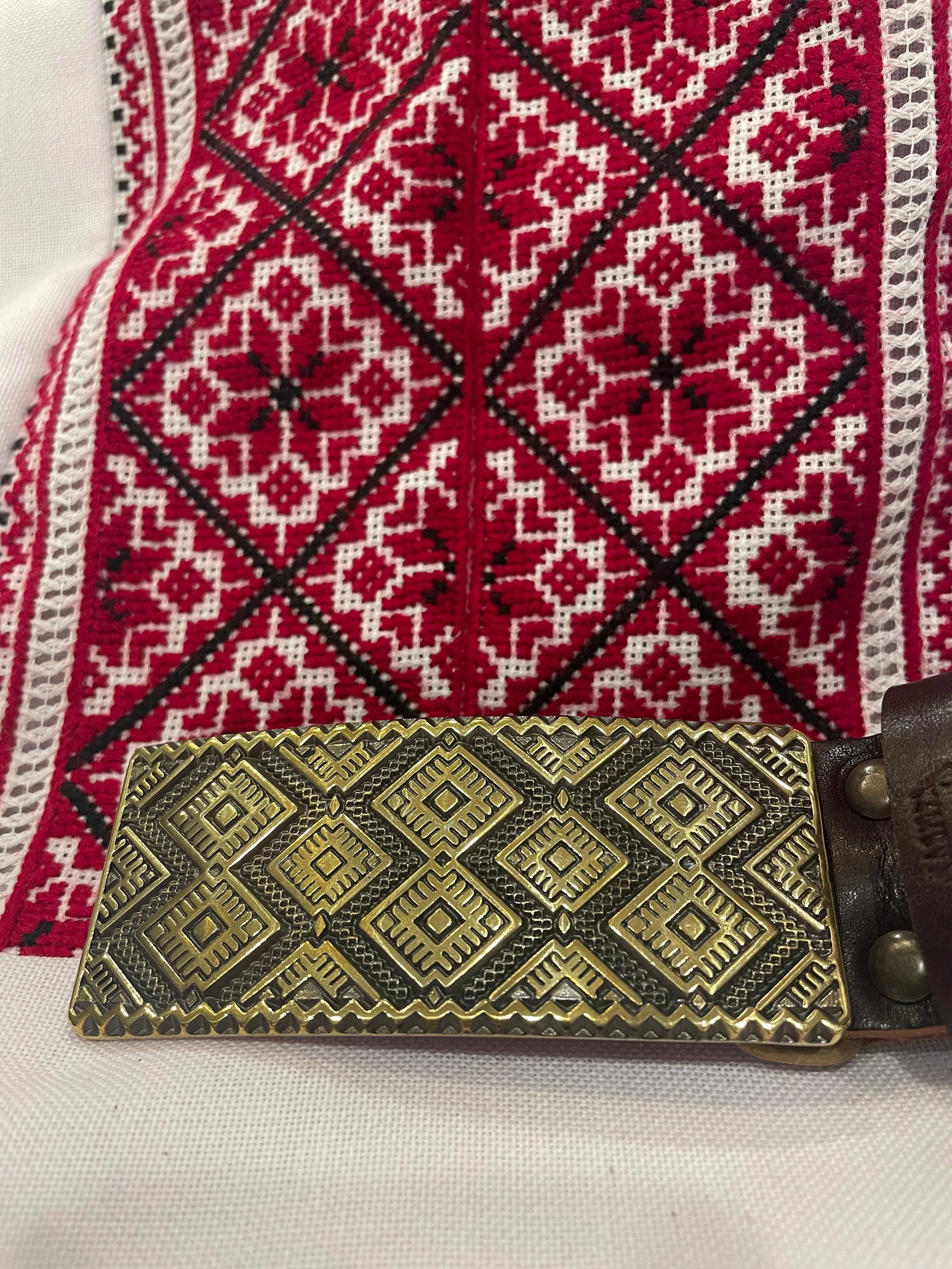 Leather Belt with Buckle “Krayka”