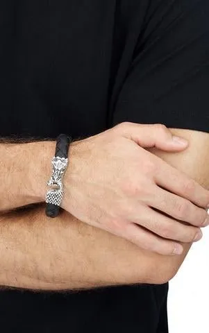 Leather Bracelet w/Small Dragon Clasp