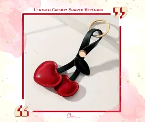 Leather Cherry Charm Keychain