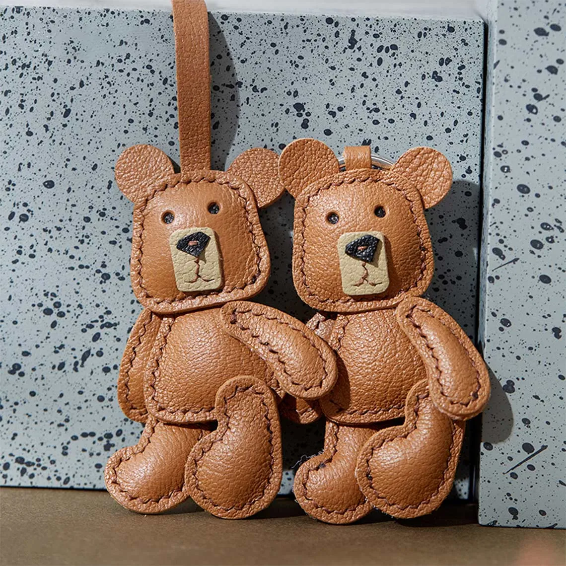 Leather Little Bear Keychain Pendant DIY Kit