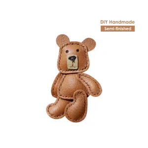 Leather Little Bear Keychain Pendant DIY Kit