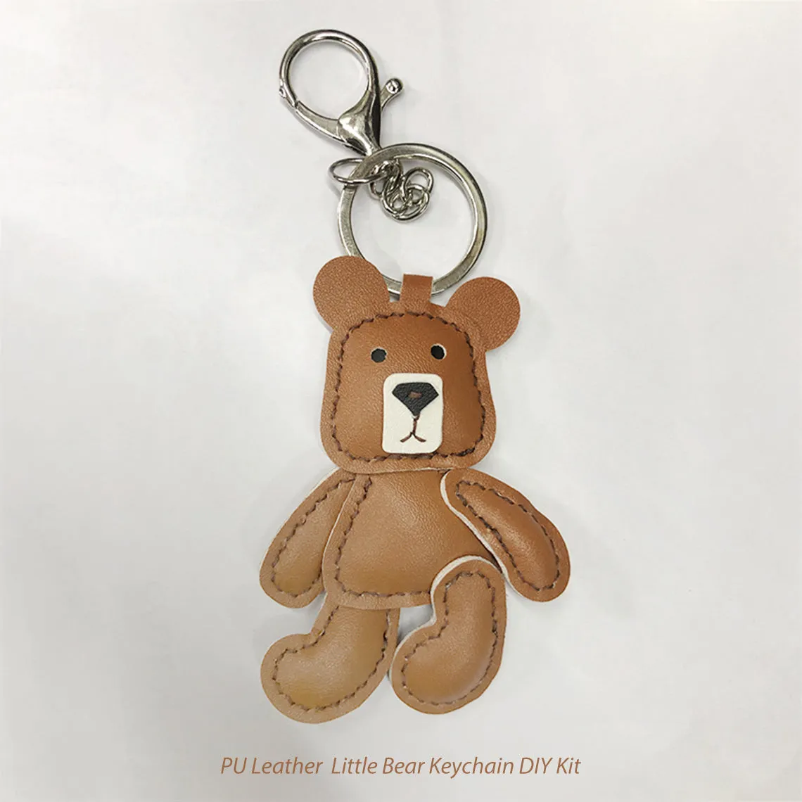 Leather Little Bear Keychain Pendant DIY Kit