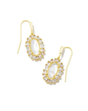Lee Crystal Frame Drop Earrings Gold - Ivory Mother Of Pearl