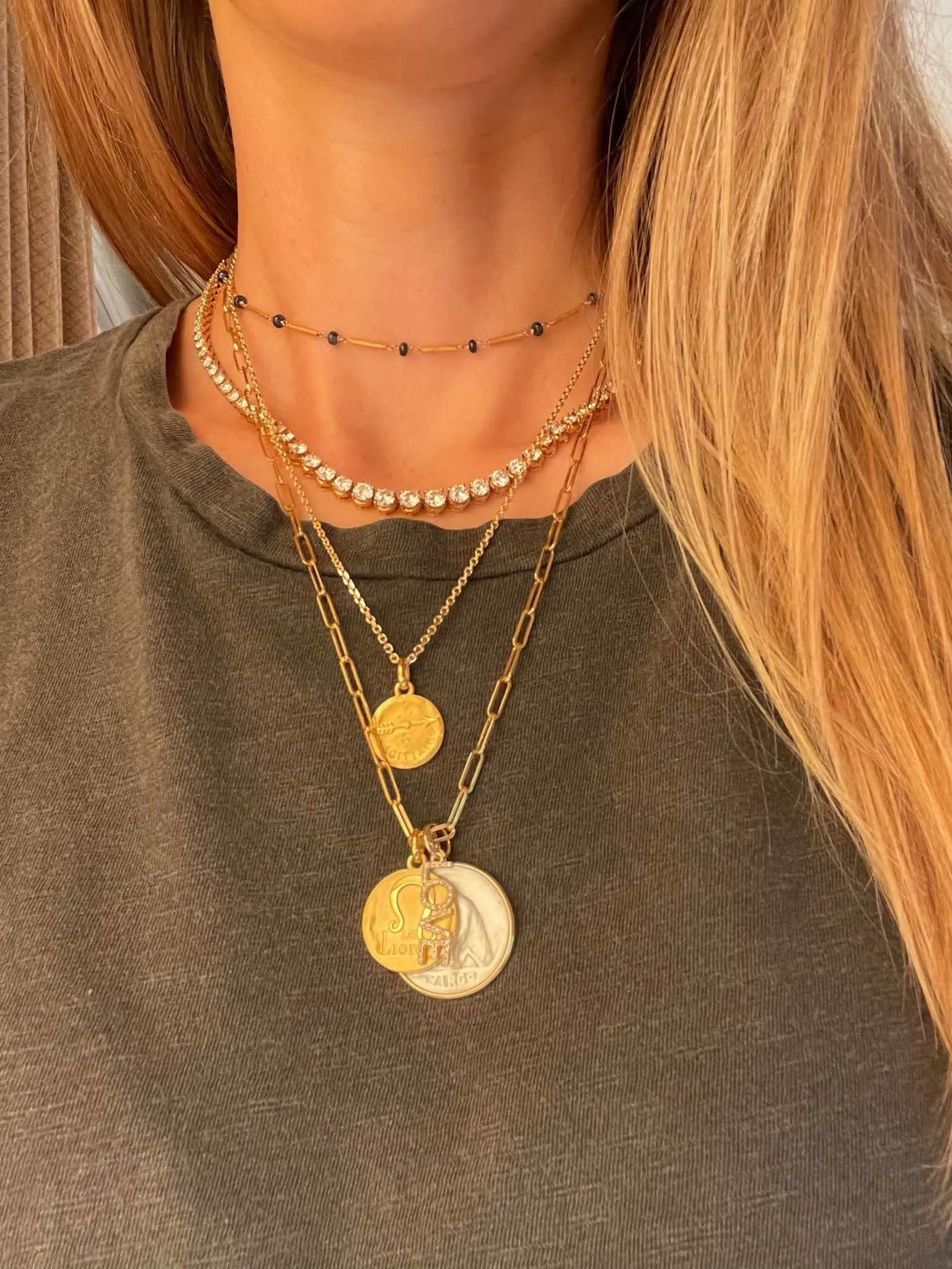 Leo Doublesided 18k Gold Zodiac Medallion Charm