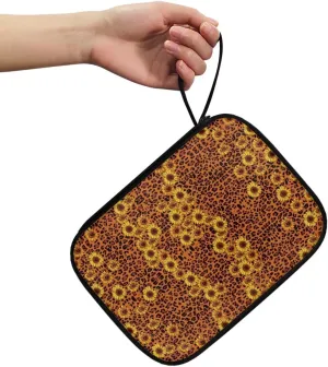 Leopard Pattern Sunflower Watch Band Storage Bag Organizer Holds 12 Watch Straps Case Compatible with Smartwatch Bands, Watch Band Pin and Other Accessories(12 Straps Storage Locations)