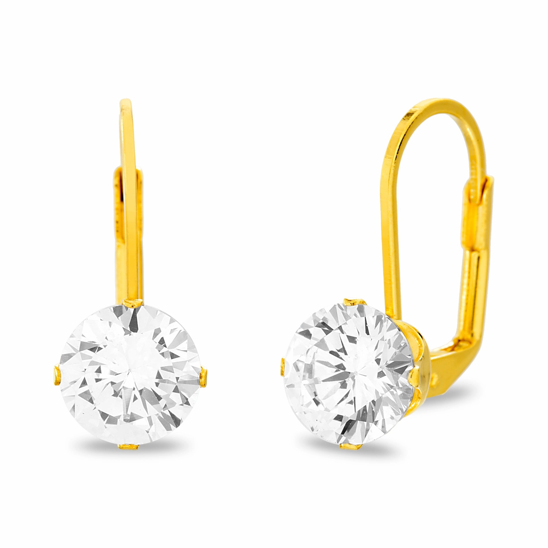 Lesa Michele Cubic Zirconia Drop Leverback Earrings Chic Ornament Modern Essential