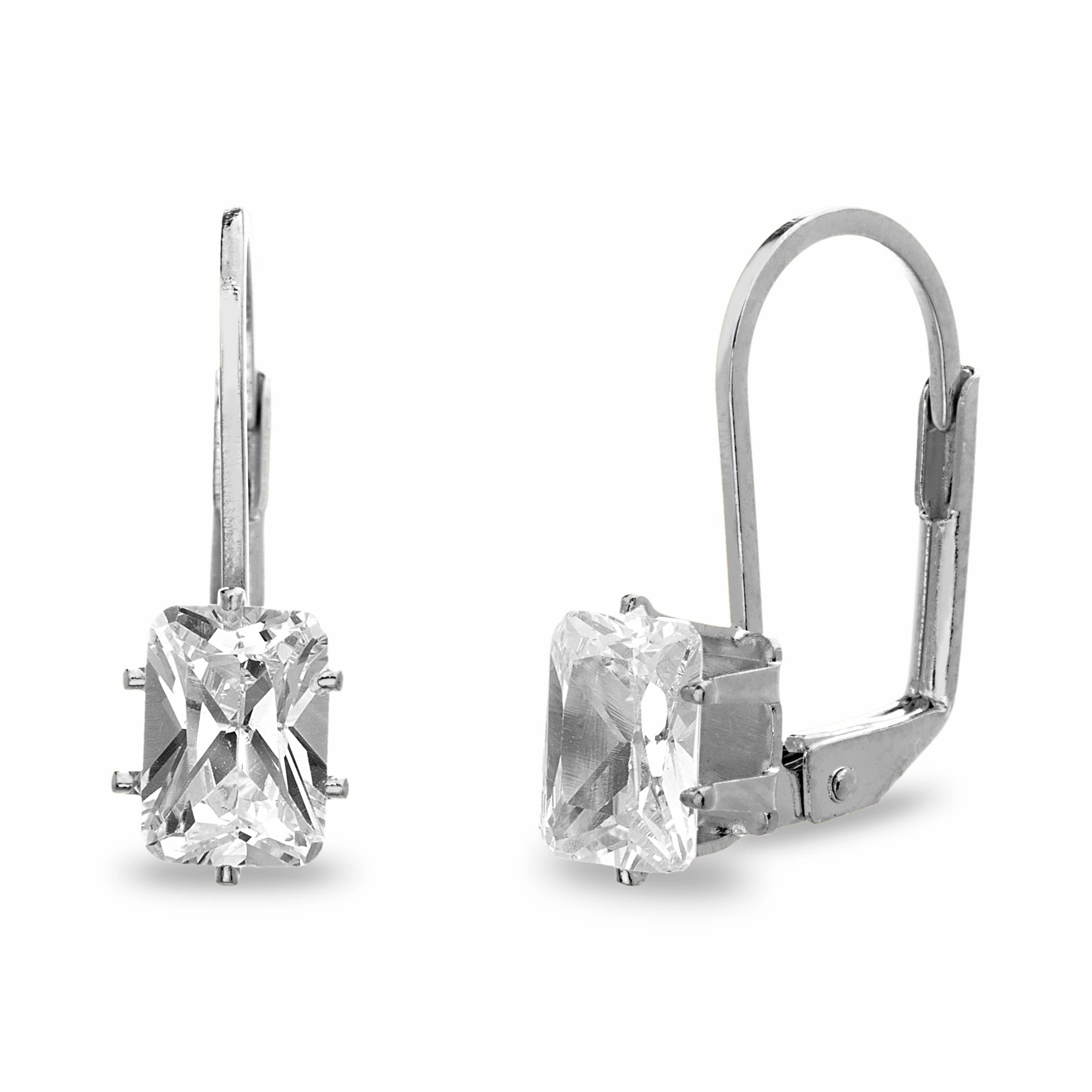 Luxurious Vibe Lesa Michele Cubic Zirconia Drop Leverback Earrings