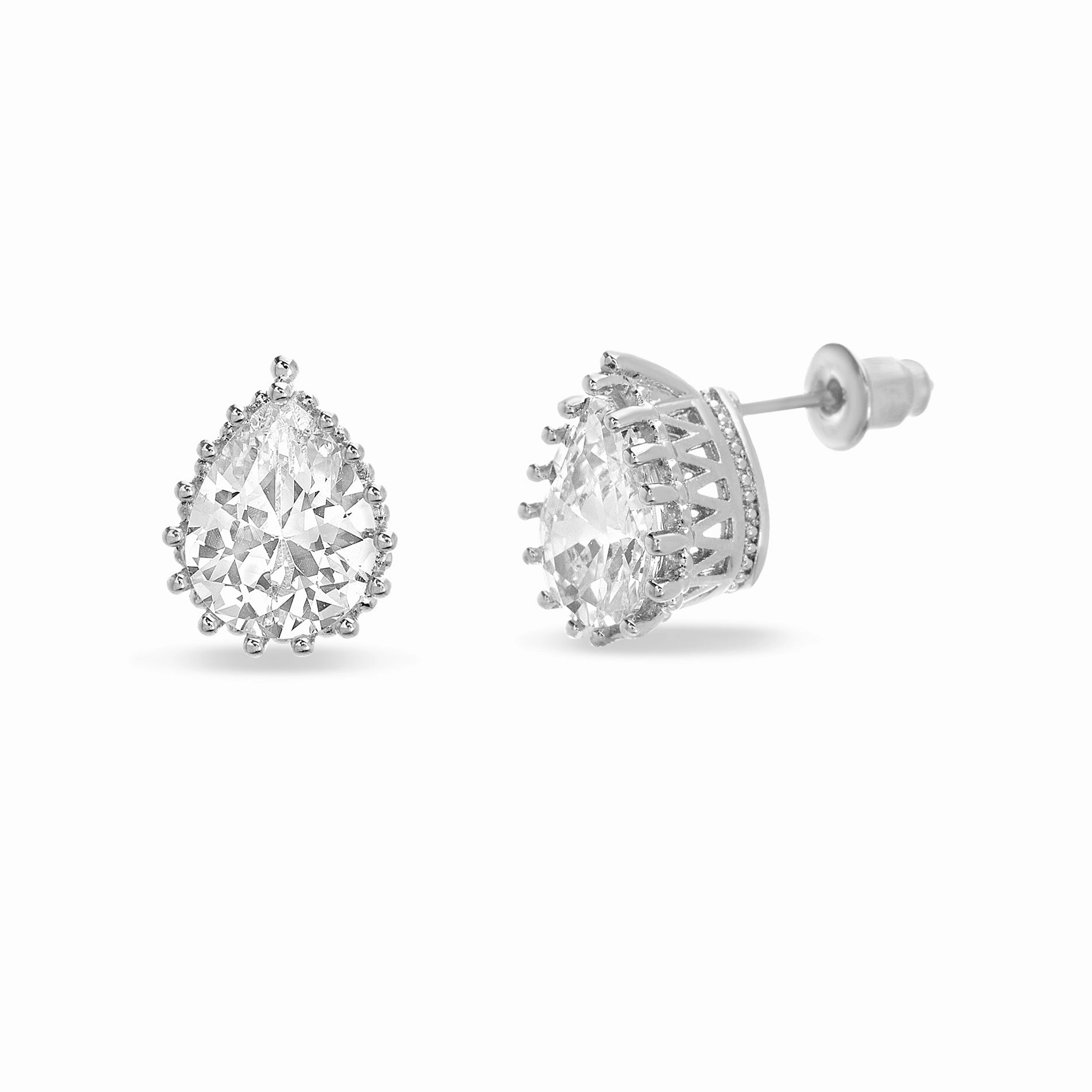 Gorgeous Product Lesa Michele Cubic Zirconia Pear Shaped Stud Earrings