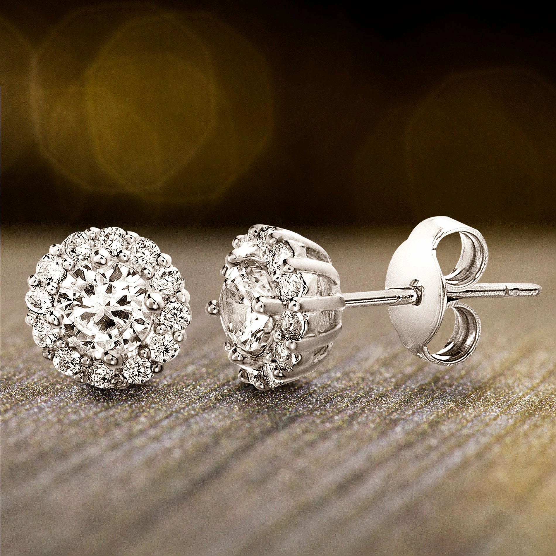 Chic Jewelry Gorgeous Embellishment Lesa Michele Small 4mm Cubic Zirconia Halo Stud Earrings