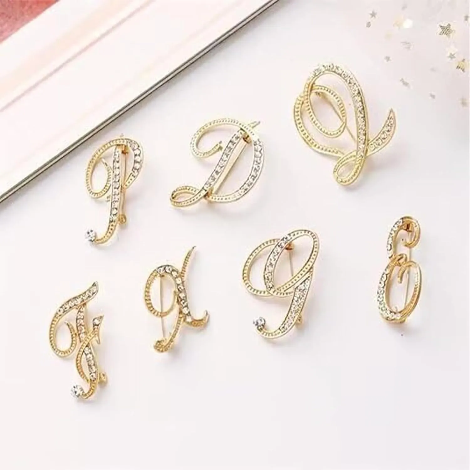 Letter Brooch Pins Initial Rhinestone Brooches and Pins for Women Charms Crafts Jewelry Christmas Stockings Stuffers