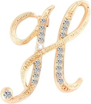 Letter Brooch Pins Initial Rhinestone Brooches and Pins for Women Charms Crafts Jewelry Christmas Stockings Stuffers