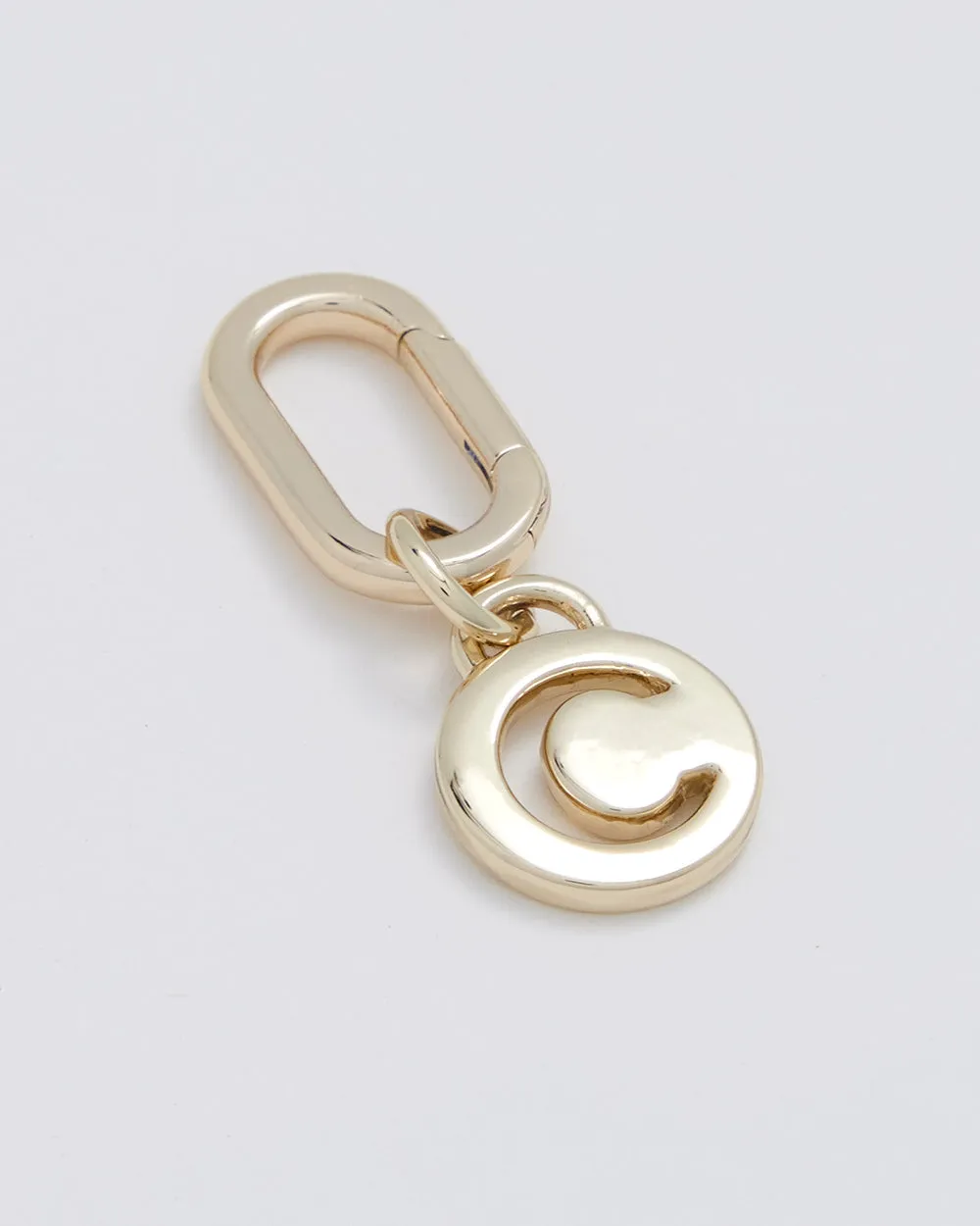 Letter C Charm With Oval Hinge Ring Clip