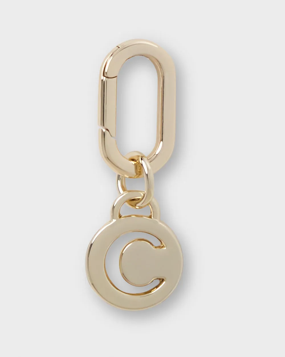 Letter C Charm With Oval Hinge Ring Clip