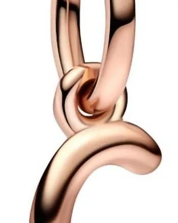 Letter C Script Alphabet Dangle Charm in Rose Gold | Rose Gold