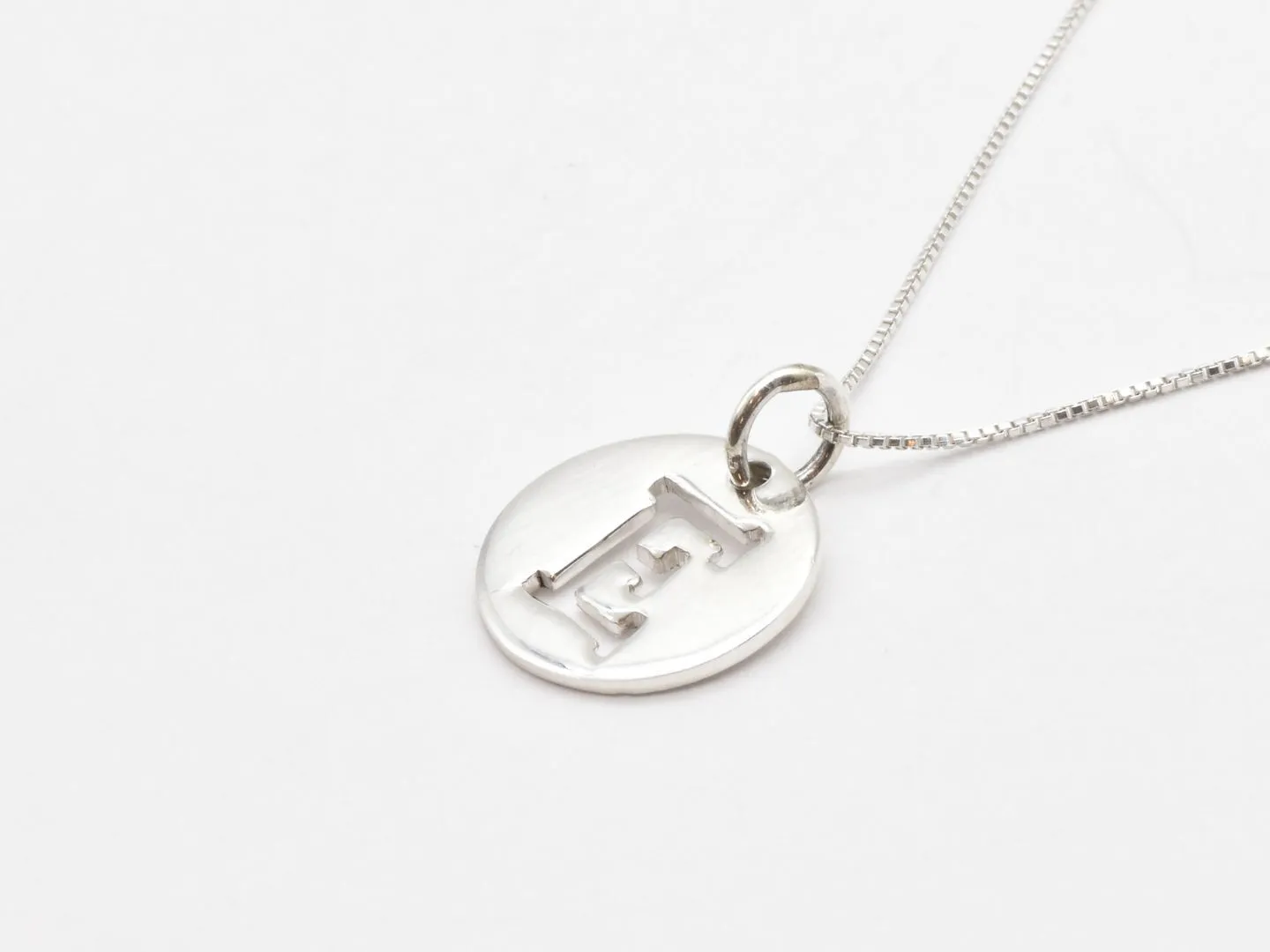 Letter E Pendant - Round Letter Pendant - Alphabet Letter Necklace