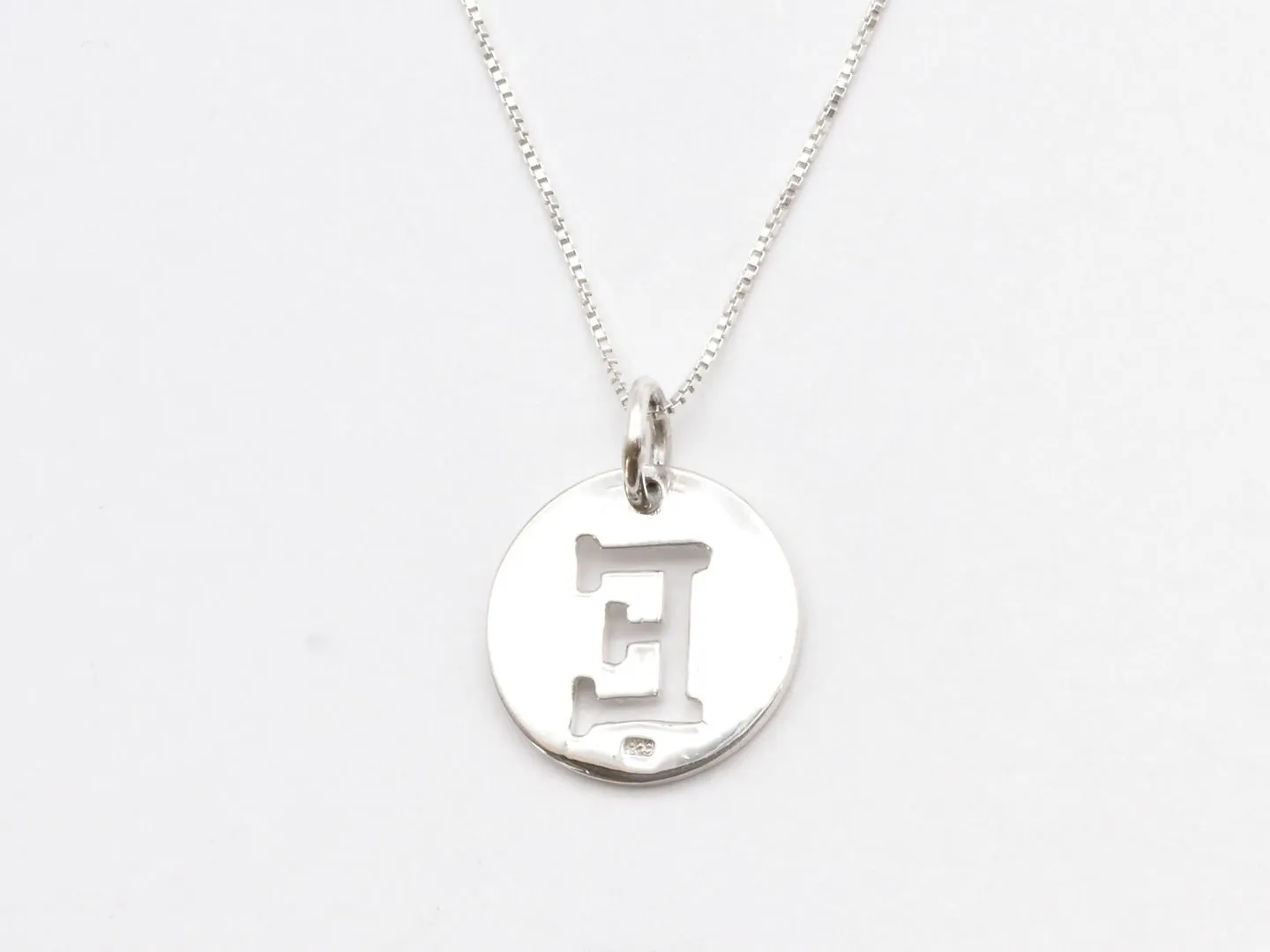 Letter E Pendant - Round Letter Pendant - Alphabet Letter Necklace
