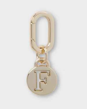 Letter F Charm With Oval Hinge Ring Clip