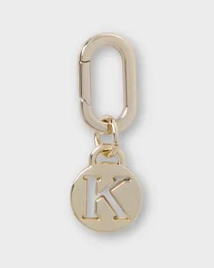 Letter K Charm With Oval Hinge Ring Clip