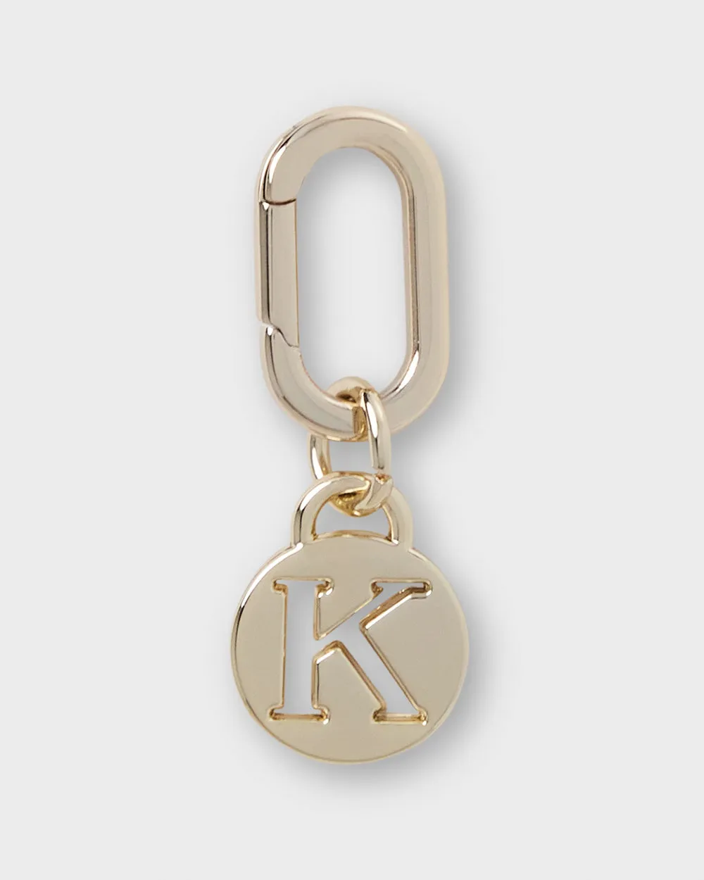 Letter K Charm With Oval Hinge Ring Clip