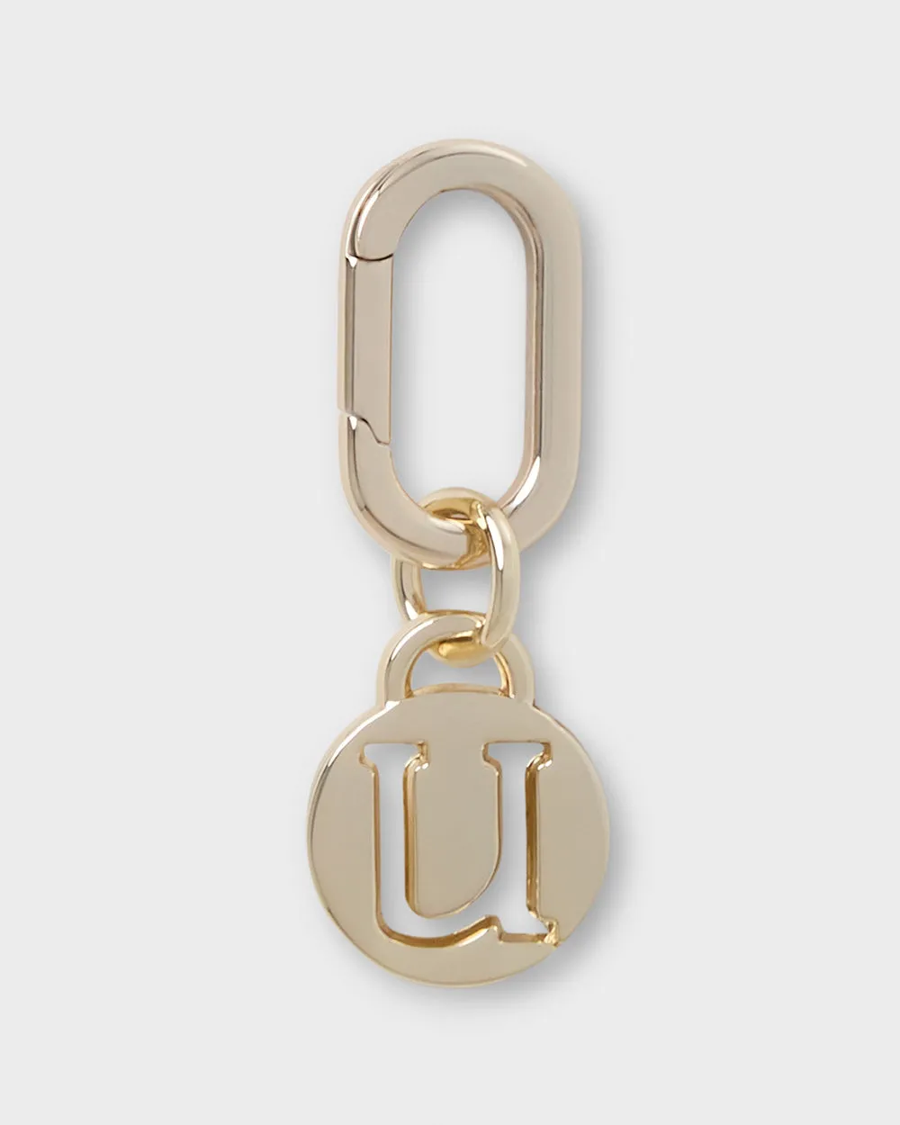 Letter U Charm With Oval Hinge Ring Clip