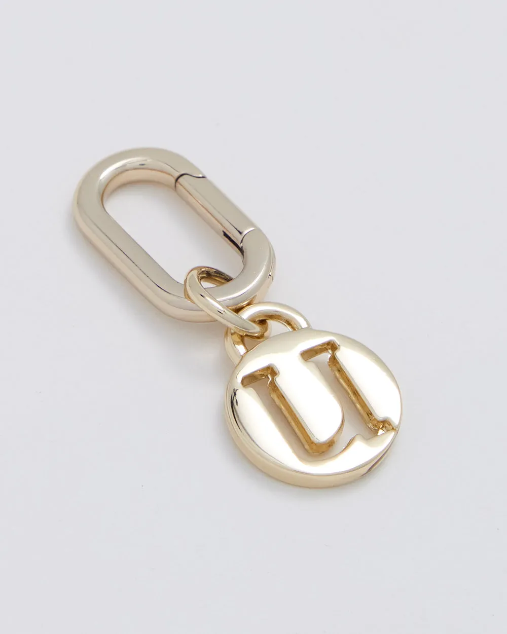 Letter U Charm With Oval Hinge Ring Clip