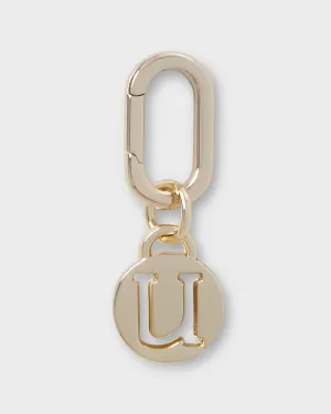 Letter U Charm With Oval Hinge Ring Clip