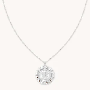 Libra Bold Zodiac Pendant Necklace in Silver