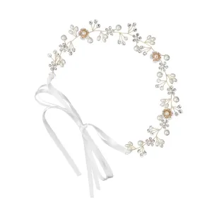 LIFKOME Classic Bridal Headband Flower Hair Pins for Wedding Headband Pearl Hair Accessories for Women