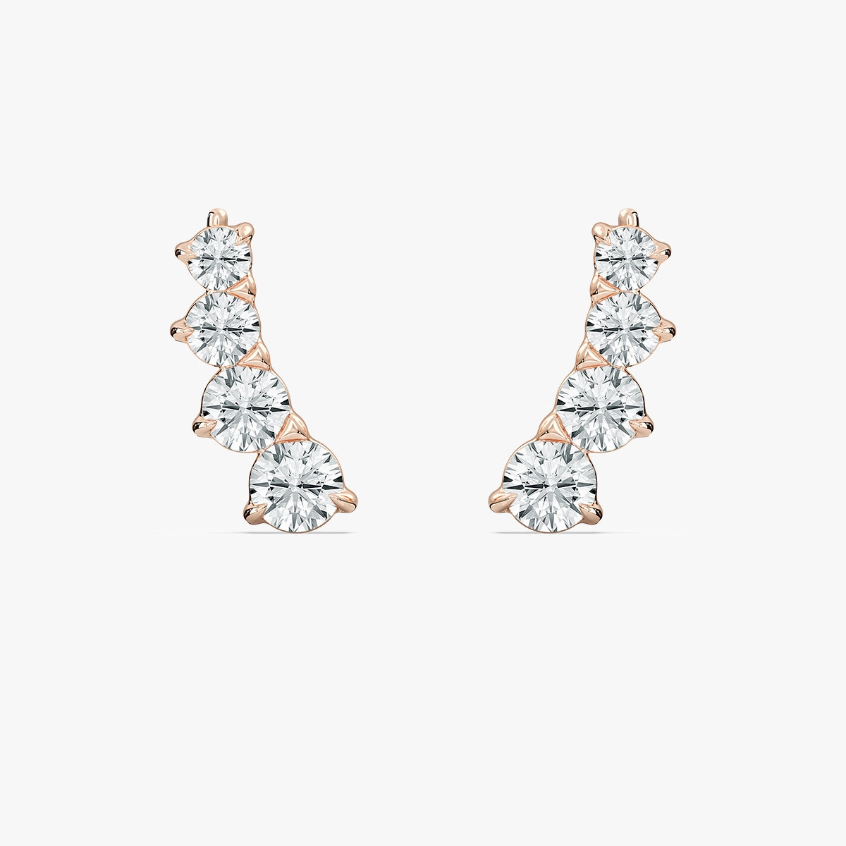 7/8 ctw Round Lab Grown Diamond Graduated Climber Earrings Secure Item