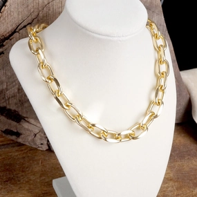 Vacation Gift Pretty Present Lightweight Gold-Tone Chunky Cable Chain Necklace