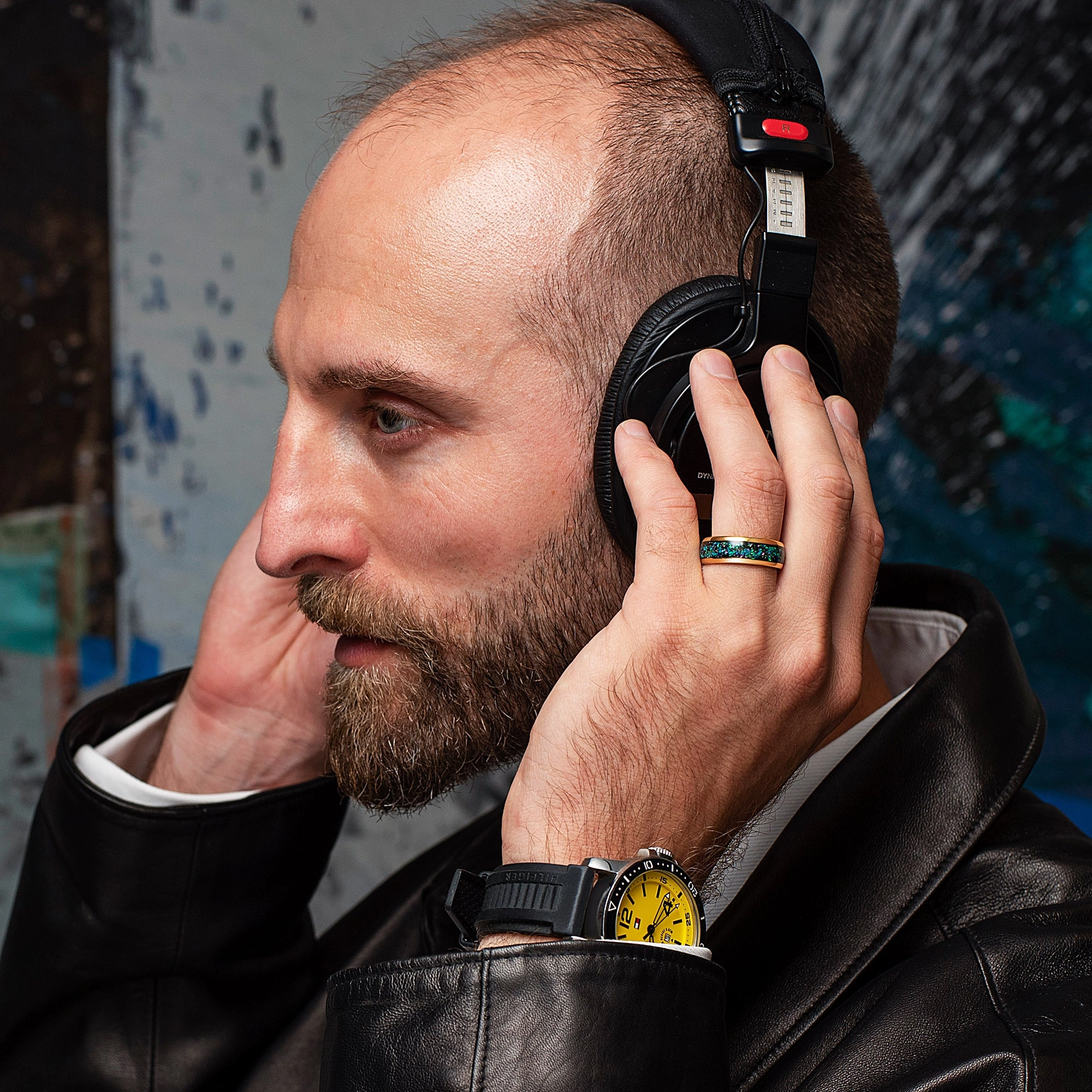 Opulent Design 100S JEWELRY Tungsten Wedding Ring for Men Women Opal Inlay Gold Band Comfort Fit Size 6-16