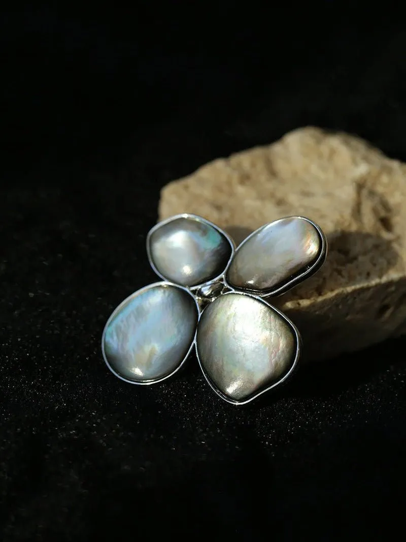 Lilac Blossom Natural Gray Mother-of-pearl Brooch